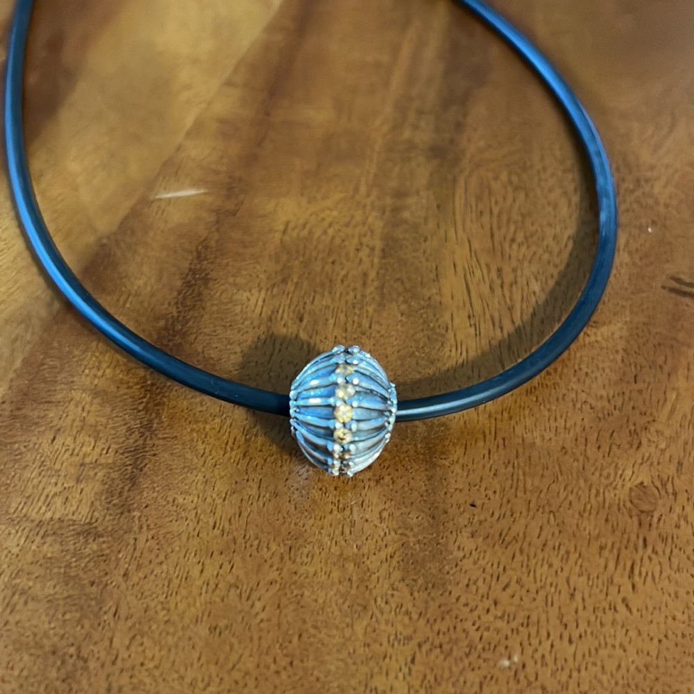 Pandora Oversized Charm with Citrine Crystals- Retired - Picture 2 of 3